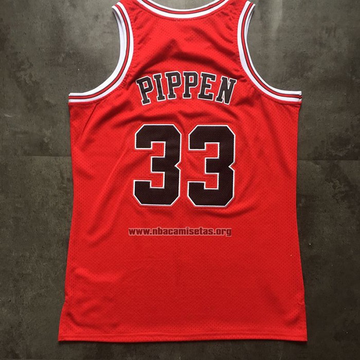 Camiseta Chicago Bulls Scottie Pippen NO 33 Mitchell & Ness 1997-98 Rojo